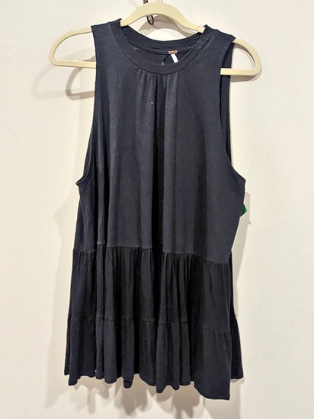 Free People Black Right On Time Tiered Tunic Size Small